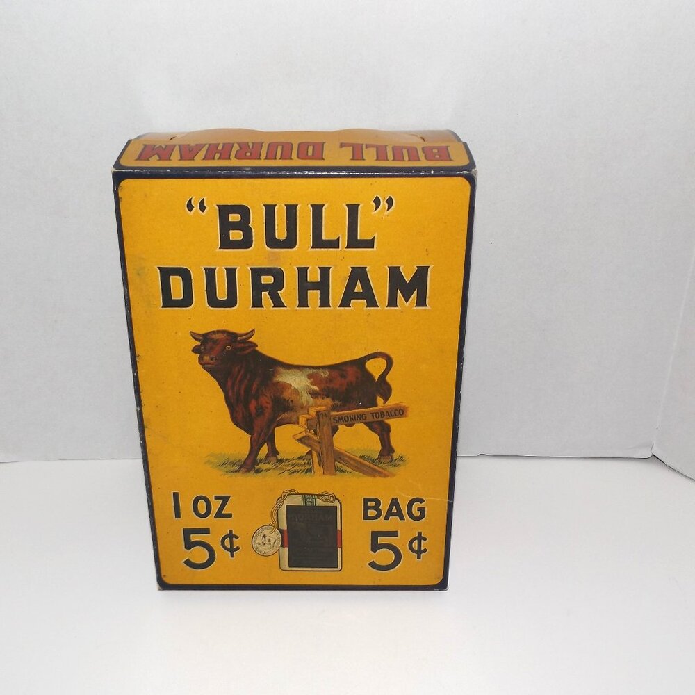 Vintage Bull Durham Smoking Tobacco Display Box “Without A Match” Reproduction